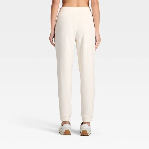 All In Motion - Women's Velour Ribbed Jogger Sweatpants - All In M Cream - Picture 2 of 4